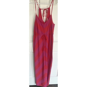 NEW American Eagle Fuchsia/Red Striped Maxi Dress Women’s Sz S Knit Boho Beach